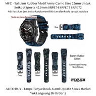 Mfc 22mm Camo Strap Seiko 5 Sports 42.5mm SRPE74 SRPE75 SRPE72 - Army Camoflauge Watch Strap
