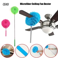 CEASI Gutter Cleaning Brush, Reusable Dust Removal Ceiling Fan Cleaner, Long Handled Telescopic Roof