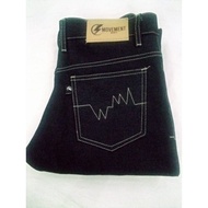 SELVEDGE ACCENT BLACK INDIGO BLUE INDIGO DENIM PANTS RAW DENIM MATERIAL CAN BE FADED