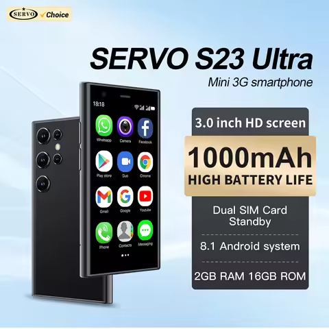 SERVO S23 ULTRA Mini Smartphone Android OS 2GB RAM+16GB ROM Play Store WiFi Hotspot 3.0" Display Pal