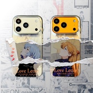 Anime EVA Label Electroplated Photo Frame Hard Shell Phone Case Suitable For IPhone17 17AIR 17PM 16 