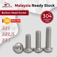 M2 M2.5 M3 304 Stainless Steel Button Head Screw Screw M2 Screw M2.5 Screw M3
