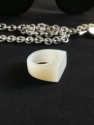 天然和田玉藕粉寬戒 港碼16 芍藥#306