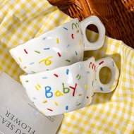 3D Embossed Sugar-Cube Coffee Mug, Creative and Personalized Ceramic Mug, Children's Water Cup, High