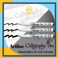 Artline Calligraphy Pen / Calligraphy Pen / Pen Kaligrafi / Khat Pen - Black (1.0 / 2.0 / 3.0)