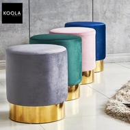 KOOLA ANDORRA Round Velvet Dressing Stool Bedroom Living Room Footstool