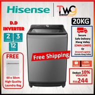 Hisense 17kg / 20kg DD INVERTER Top Load Fully Auto Washer Washing Machine / Mesin Basuh / 洗衣机 WT5T1715DT WT5T2015DT