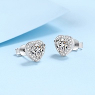 Petchara Jewelry ต่างหูเพชรโมอีส1 กะรัต เงินแท้ S925 D-VS1 : D3023