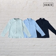 RGN BY HANZO Women Long Sleeve Casual Blouse 108144 FC 1368  - L.Blue/Blue/Green