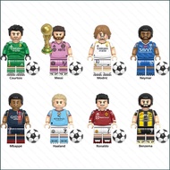 HQ2 8pcs Football Star Minifigure Building Blocks Gift For Kids Messi CR7 Neymar Benzema Haaland Mba