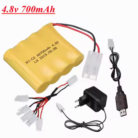 4.8V 700mAh NICD Battery and Charger For Rc toys Cars Tanks Robots Boats Guns Parts 4*AA 4.8 V Volt