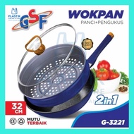 POS 32cm Steamer Pan / Wokpan Steamer 2 Layers 2in1 GSF G-3221
