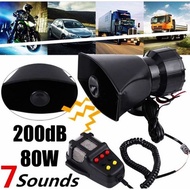 Car Siren SOUND 7 Tone Car Siren Emergency Sounds Electric Horn with Mic PA Microphone