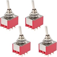 Pack of 4 9-Pin 2-Position 3PDT Toggle Switch MTS-302 2A 250VAC/5A 125VAC Compatible with Most Guita