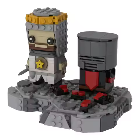 MOC MP - Black Knight Duel Building Blocks Model Black Knight Duel Action Characters Creative Bricks