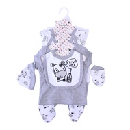 8pcs/set Newborn Baby Boy Girl Clothes Bodysuits+Pants+Hat+Bibs+Gloves+Romper Fashion Styles Cotton