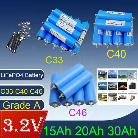 3.2V 15Ah 22Ah 30Ah Lifepo4battery C33 C40 C46A A-class battery DIY 12V 24V suitable for power tools