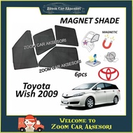 Magnetic Sunshade Carfit Block UV, Heat & Privacy Protection for Toyota Wish 2009-PRESENT (6PCS/SET)