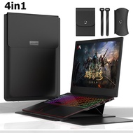 Soft Leather 4 in 1 set Laptop stand bag/Pouch 13 14 inch Leather Sleeve magnets Waterproof Cover with holder function  Laptop notebook matebook xiaomi