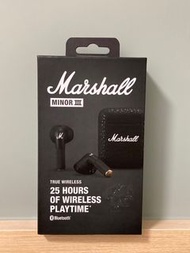 全新 Marshall Minor III 無線藍牙耳機黑色 Wireless Bluetooth
