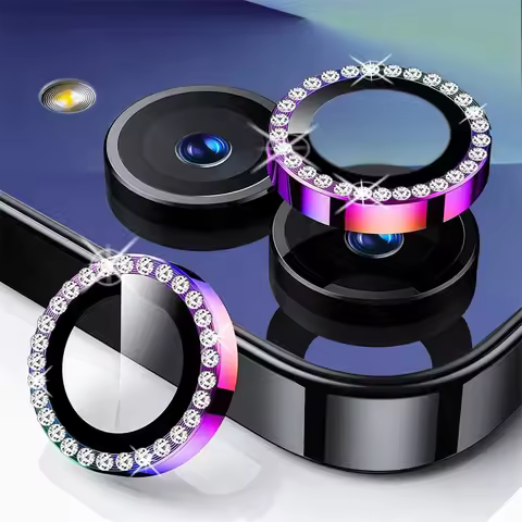 Luxury Diamond Metal Ring Camera Protector Case for Samsung Galaxy Z Flip 7 8 Flip7 ZFlip7 5G 9H Tem