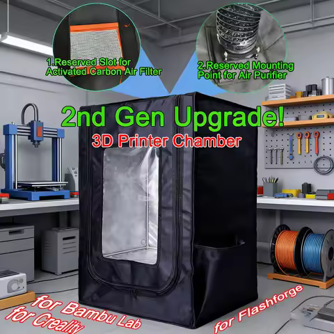 2nd Gen Upgrade! 3D Printer Chamber for Bambu Lab A1mini/ P1P/ X1/ A1 3D Printer Enclosure for Ender