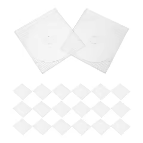 20Pcs 8Cm Mini Cd Jewel Case Clear Plastic Disc Holder for 3 Inch Cds Dvds 80Mm Data Music Collectio