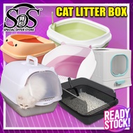 Extra Large Cat Litter Box Half Enclosed Litter Basin Anti Splash Cat Toilet Tempat Berak Kucing