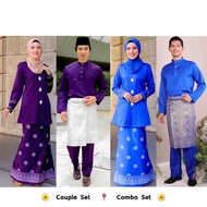 Sedondon Couple Set Raya . Kebaya Songket Printed . Baju Melayu Moden Sakura . Baju Nikah Tunang Pen