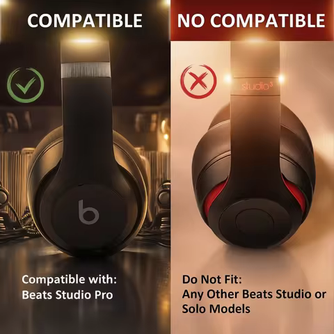 Replacement Ear Pads for Beats Studio Pro Wireless Headphones,High-Density, Shock-Absorbing Foam,Pro