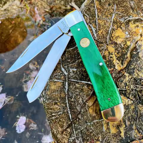 Watchman Trapper Knives Pocket Double Blades Slip Joint Folding Knife Classic Bone Grips Mirror Fini