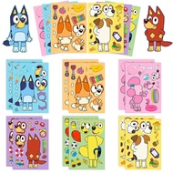 ☆6 Sheets/Set☆Bluey diy Children's Educational Collage Stickers Face-Changing Stickers Handbook Stic