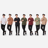 KEMEJA Fennel short plain shirt