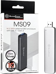 SilverStone Technology M.2 SATA SSD to USB 3.1 Gen 2 Enclosure with Retractable Aluminum USB Type-A 