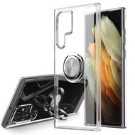 Transparent Silicon Soft Case Samsung Galaxy S22 StandRing S22 Plus/ S22 Ultra/