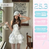 2-tier polka dot bustier dress | FIONA DRESS - CLÉLIE polka dot dress