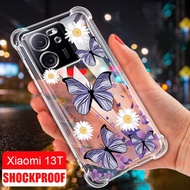 Xiaomi POCO C65 C40 poco X5 Pro 5G Soft Butterfly Flower Case Air Cushion Shockproof Casing Silicone Clear Protective Cover