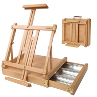 MEEDEN Studio Sketchbox Table Easel with Metal Lined Drawer - Adjustable Solid Beech Wood Tabletop E