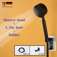 A 3pcs set black stainless Steel 304 High Turbo Pressure Shower Head Bathroom Powerful Energy Water Saving filter in stock