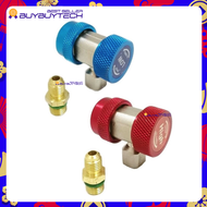 แพคคู่ คอปเปอร์ เติมน้ำยาแอร์ QC-21 (สีแดง+สีน้ำเงิน) R134A AC หัวเติมน้ำยาแอร์รถยนต์ คัปปิ้งน้ำยาแอ