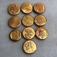 Ancient Roman Gold Coin Handmade Double Sided Roman Coin Greek Coin Ancient Greek Coin 5.23