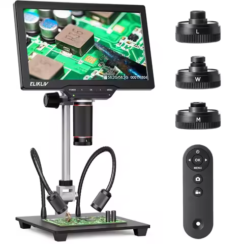 Elikliv TL301 Max 10'' 4K Digital Microscope with 3-Lens 2000X Soldering Microscopio for Electronics