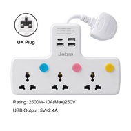 2500W 3 way Universal Extension Cord Multi Power Socket 750℃ High Temperature Resistance Power Board