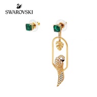 Swarovski Parrot Ginkgo Leaf Earrings Female Unilateral Asymmetric Earrings 4QJE