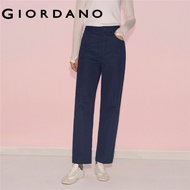 GIORDANO WOMEN Brand embroidery mid rise pants 12415006