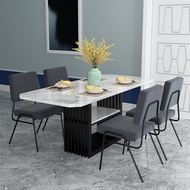 Reyu Nordic Simple Modern Dining Table Set Marble Table And Chair