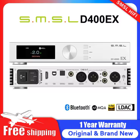 SMSL D400EX Hi-Res Audio Decoder AK4191 AK4499EX DAC Chip XU316 MQA-CD DSD512 Coaxial Optical Blutet