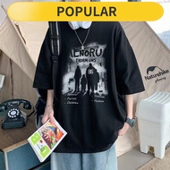 baju t shirt lelaki murah viral baju kaos lelaki T-Shirt Lengan Pendek Musim Panas Lelaki 2022 Trend Baru Baju Liar Longgar dan Lengan Tengah Lelaki T-Shirt Pakaian Luar Tampan