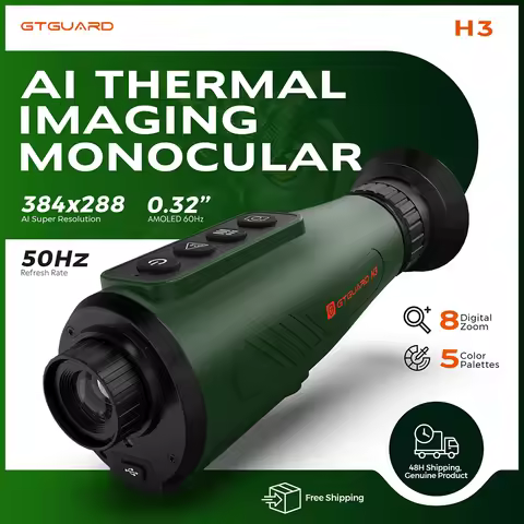 GTGUARD H3 Thermal imaging night vision 1-8x digital zoom Support GT Share APP to import external de