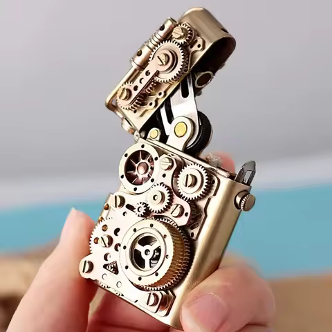 Zorro Personalized Mechanical Steampunk Lighter Creative Pure Copper Lighter Gear Linkage Cool Men's